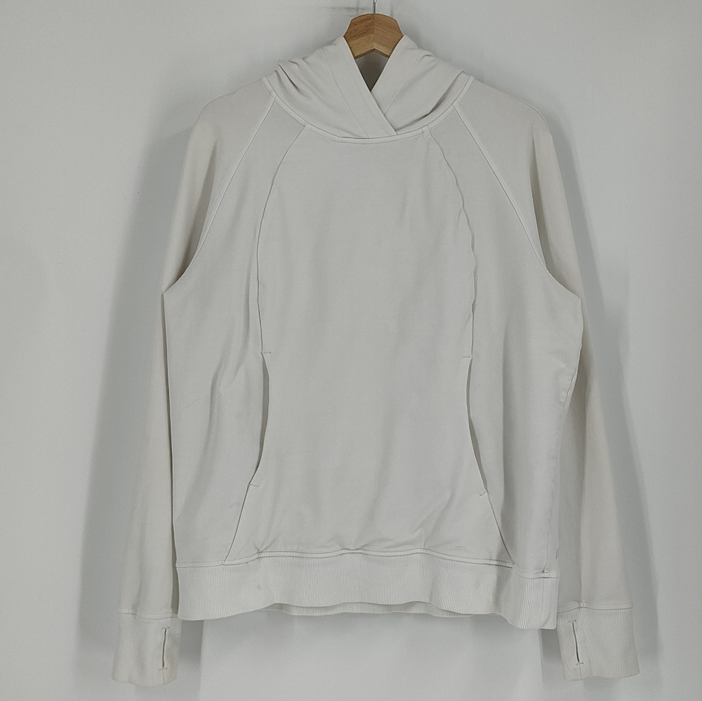 lululemon athletica Cream White Hooded Scuba Pullover